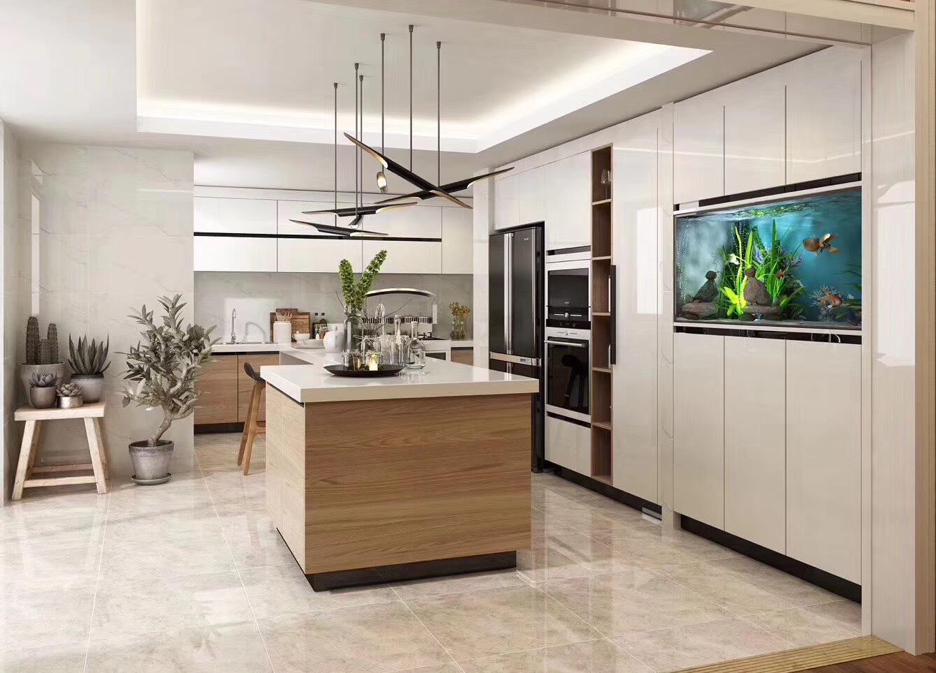 wood grain kitchen cabinet