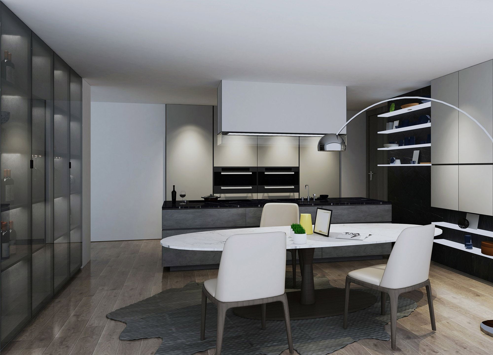 새로운 멜라민 부엌 찬장 시리즈