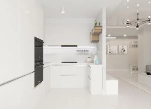 래커 핸들리스 주방 캐비닛